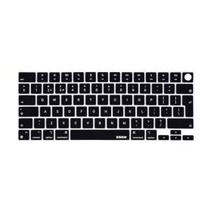 [미국배송] 2021년 이후 애플용 XSKN 영어 EU 영국 버전 키보드 실리콘 스킨 커버 M1 M2 M3 M4 칩 및 터치 ID가 포함된 MACBOOK AIR PRO 13.6 15.3 14.2 16.2 인치 출시