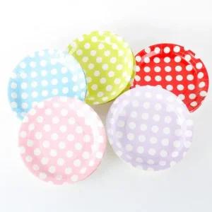 생일파티 종이접시 피크닉 6개입 돌잔치 23cm도트접시 홈파티 테이블웨어 생일파티