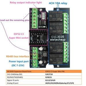 RISC-V SOC Wi-Fi BLE 개발 보드 ESP32 C3 슈퍼 미니 소형 RS485 릴레이 확장 모듈  스마트 홈 IOT 심플 PL