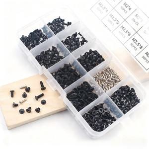 500개 소형 컴퓨터 노트북 나사 키트 박스 M2M2.5M3 플랫 헤드 검정색 맥 아수스 호환 레노버 호환 에이서