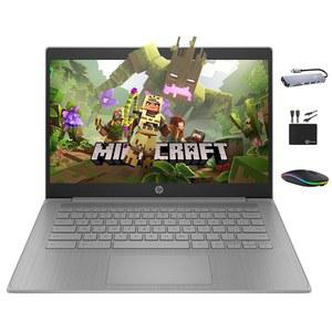 학생 비즈니스용 크롬북 14인치 HD 프리미엄 노트북, 쿼드코어 셀러론 N4120 프로세서, 4GB RAM, 564GB 스토리지(64GB eMMC + 500GB Ext), 웹캠, 롱 배터리, 크롬 OS Marxol 액세서리