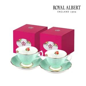 갤러리아 로얄알버트 뉴황실장미 커피 2인조(폴카로즈)