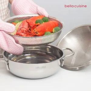벨라쿠진 통삼중 멀티웍+타공바스켓 찜기 세트 24cm /인덕션 가능