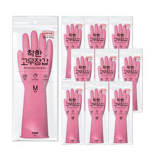 [롯데이라이프]롯데 e-life 고무장갑 핑크 (중) 10입