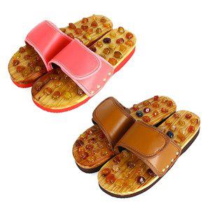 [트로비스]마노 지압슬리퍼 자갈슬리퍼 발마사지 발지압 실내화 천연석 효도선물