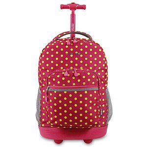 [제이월드][제이월드뉴욕] 롤링백팩 기내용 소프트 캐리어 학원가방 (핑크버튼 RBS-18)