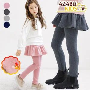 [아자브키즈] 기모 2단 치랭스 유아치마레깅스 여아겨울레깅스