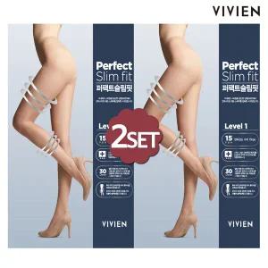 비비안 (2개세트) 퍼펙트슬림핏 1단계 압박스타킹 PH2433