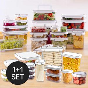 [1+1]스카이락 밀폐 용기 냉장고 반찬통/ 이유식 밥 김밥 투명 세트 플라스틱 냉동실 (락앤락 x)