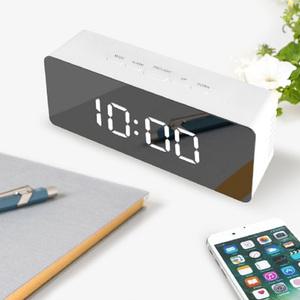 코시 거울형 미러 LED 직사각 USB 온도 알람 탁상시계 / 탁자 책상 디지털 전자 무소음 인테리어 무드등