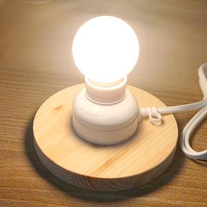 원목받침 소켓 중간스위치 전선/ 스탠드 전등 무드등 취침등 인테리어 조명 LED전구 전등만들기 체험