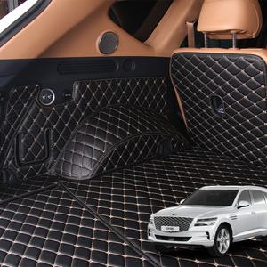 KHAN 제네시스 GV80 카본 퀄팅 트렁크 매트 풀커버