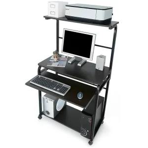 와이드 공간절약형 책상 2단 이동식 철제 1인용 책상