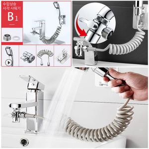 리빙에디션 세면대 B사각 샤워기풀세트 수압상승 샤워헤드 코일호스