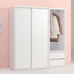 솔트 1800 슬라이딩 옷장+서랍행거장 mcr114