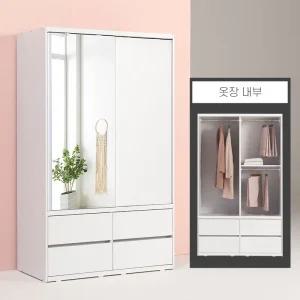 솔트 1200 슬라이딩 거울 서랍 옷장 행거형 mcr095