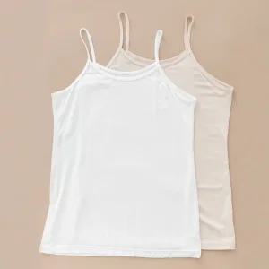 여 아동 끈 런닝 퓨어 모달 주니어 나시 흰색 살색 베이직 초등 학생 어린이 키즈 부드러운 IRU3006