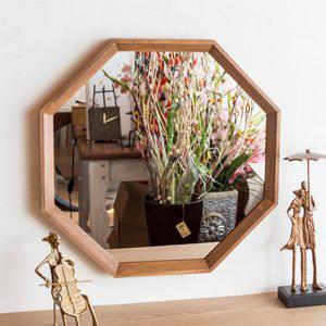 [예쁜나무]정팔각 원목 벽거울 (소)