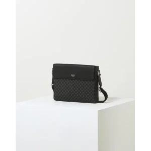 [롯데백화점]닥스 액세서리 LL선물포장[LOUIS BRIDGE] 블랙 로고패턴 가죽 크로스백 DBBA4E620