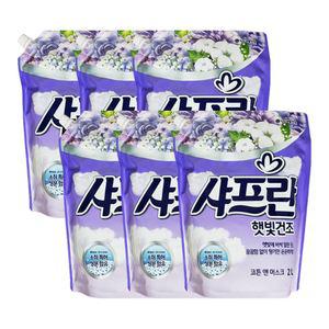 엘지 샤프란 섬유유연제 햇빛건조 코튼앤 머스크 2L x 6개