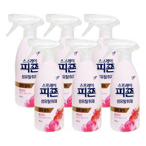 피죤 스프레이 섬유탈취제 핑크로즈 490mL X 6개
