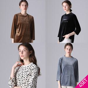 [홈쇼핑방송/르오트(LeOT)] 로얄 소프트 벨벳 티셔츠 (4종택일)-사이즈 55∼99다양