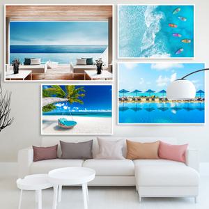 카페 홈 풍경 북유럽 인테리어 액자 캔버스 여름 바다 파도 포스터 그림 집들이 개업 선물