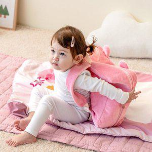 [에일린키즈]러블리 항균 사계절 일체형 어린이집 애착 낮잠이불 로미 [풀세트 백팩형]