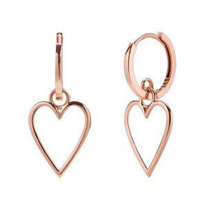 [모아르]18K 귀걸이 원터치 드롭 링 심플 라인