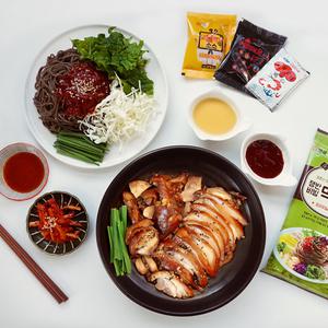 시장 족발 세트 (순살 족발 380g내외+막국수+무말랭이+소스3종)