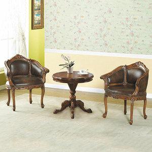 루이스 원목 2인 엔틱 티테이블 부부 러브테이블 세트