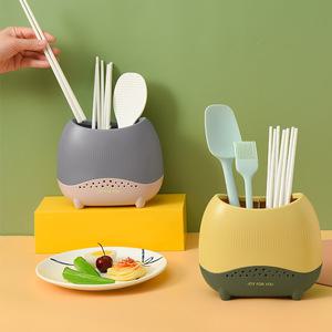 2칸 분할 물빠짐 몽실 수저통 수저꽂이 정리함 숟가락통