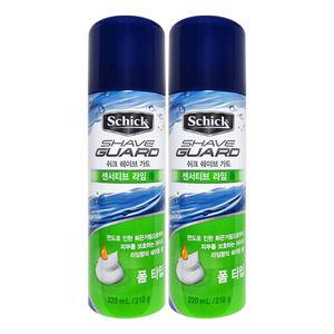 쉬크 면도용 쉐이브가드 센서티브 라임폼 220mL X 2개