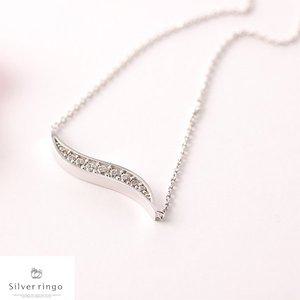 [실버링고]실버925 물결모양목걸이 스톤웨이브N