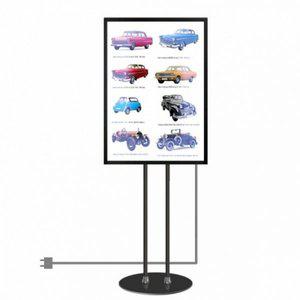 [제이큐]LED 라이트패널 개폐식 입간판 스탠드 높이조절 광고 전시 SLP-05BK A1