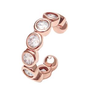 [라울스톤] 로즈골드 14KGP 링 귀찌 데일리 큐빅 버블 이어커프