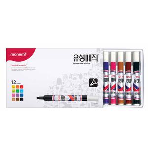 모나미 유성매직 8색셋트 12색셋트 둥근촉