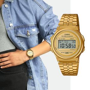 백화점AS가능 카시오 라운드 금장 메탈 전자시계 빈티지 레트로 디지털 A-171WEG-9ADF 지코스모 제품 A-171