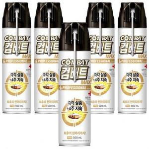 컴배트 빈대퇴치제 수성 맥스 에어졸 바퀴약, 500ml, 5개 one option