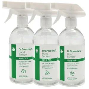 닥터 그린데이 에스 뿌리는 스프레이 손소독제 500ml 에탄올70% 3개 세트