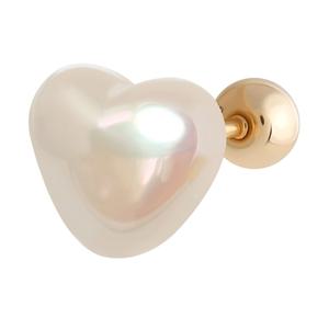 [라울스톤] 14K 볼륨 진주 하트 데일리 금 피어싱