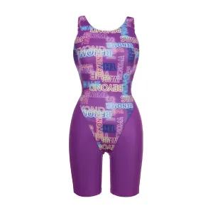 [레노마수영복](하남점)  폴리백 브라캡 무상증정 여성 네온 3부 U백 반신수영복 퍼플 RN-LF2D062-PP