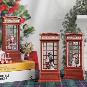 LED 크리스마스 오르골 3종 빈티지 공중전화박스 S 스노우볼 여자친구 어린이 선물