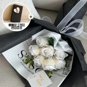 루이사 라인장미 7송이 비누꽃 꽃다발+빼빼로2개 선물박스