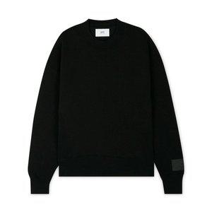 [아미][정상가:575,000원] 아미 남성 로고 패치 블랙 맨투맨 USW017 740 001