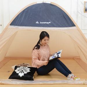런웨이브 실내 사각 원터치 가정용 암막 방한텐트 침대 아기 보온 양문형 난방텐트 1인용 4인용
