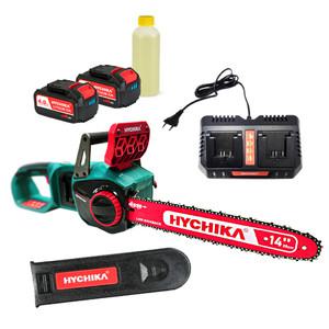 [박람회 인기상품] 히치카 14인치 40V 프리미엄 브러시리스 무선 충전 체인톱 최고급 사양 충전톱 전동