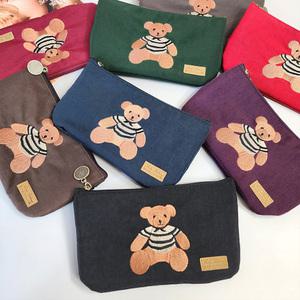 큐티베어 가벼운 나일론 슬림 지퍼 장지갑