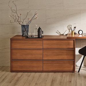 한샘 호텔침대 유로 503 아트월 월넛 3단 와이드서랍장 1400  [매장가구]