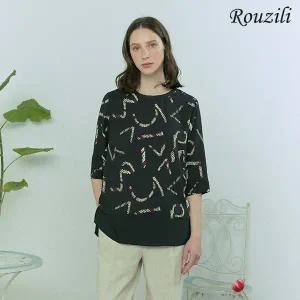 [마르조][로질리][1종]소프트 실루엣 티블라우스_차콜